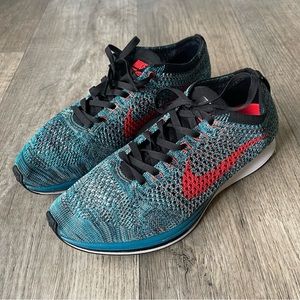 Nike Flyknit Racer Turquoise Bright Crimson